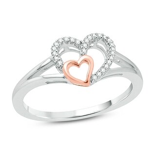 925 Silver hearts entwined ring size Q 1/2  Free Gift Bag