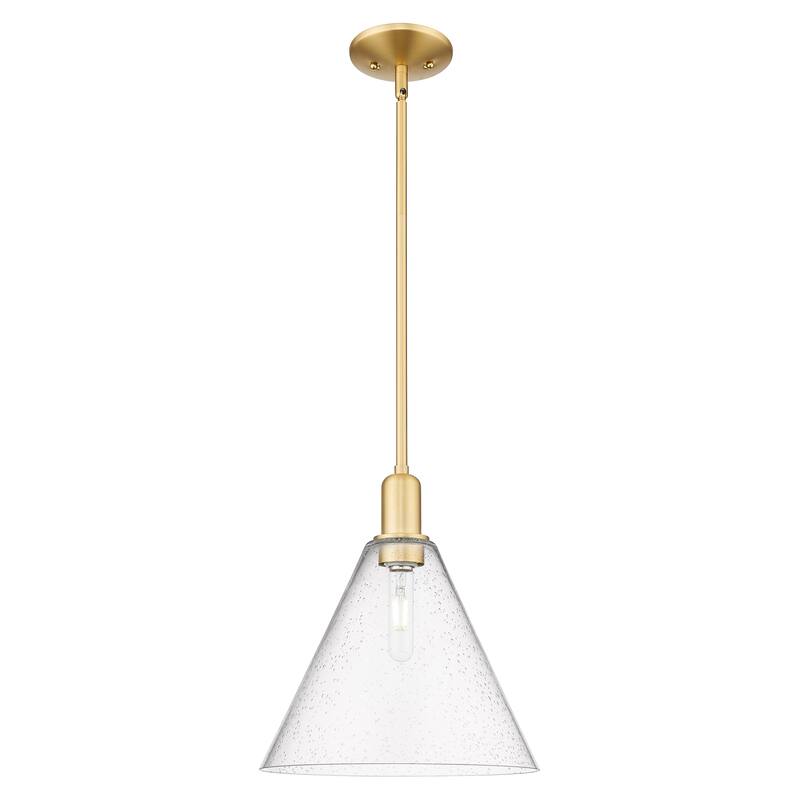 Innovations Lighting Endless Possibilities Arcadia - Berkshire Glass - 1 Light 12" Stem Hung Mini Pendant - Satin Gold/Seedy