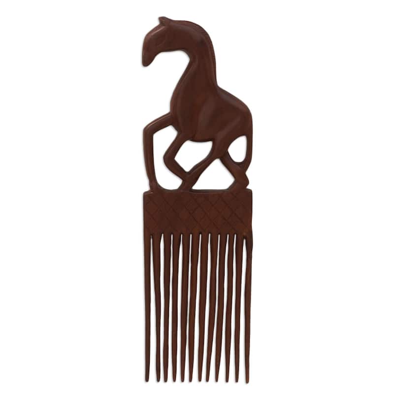 Novica Handmade Horse Comb Mahogany Wood Wall Art