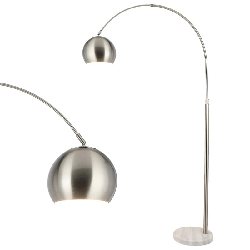 CO-Z 70" Adjustable Nickel Arcing Modern Floor Lamp with Rotating Shade Marble base