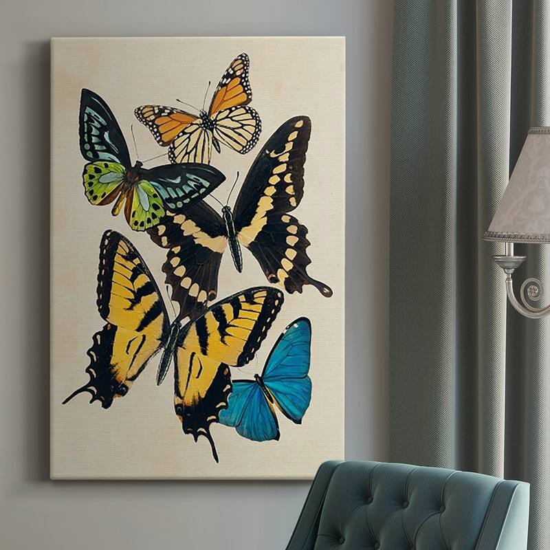 Collaged Butterflies II Premium Gallery Wrapped Canvas Ready to Hang