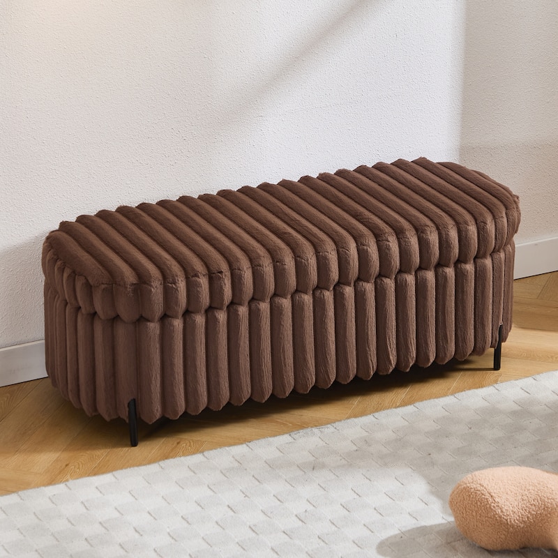 49.2"W Oversized Storage Ottoman,Modern Footstool Bench with Metal Legs