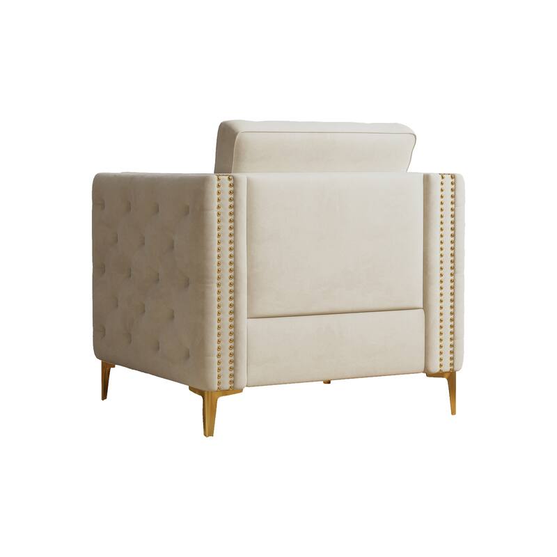 Accent Chair for Living Room Upholstered Arm Chair with Metal Legs