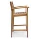 preview thumbnail 15 of 19, Stamford Outdoor Acacia Barstool (Set of 4) by Christopher Knight Home