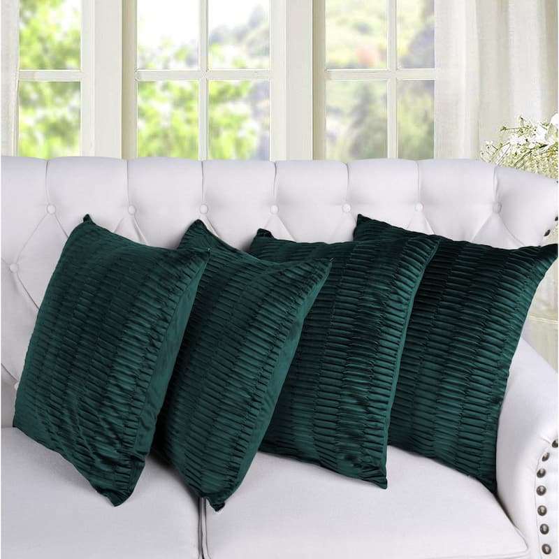 Agnew Pleated Velvet Decorative Throw Pillow Cover Set, NO INSERT