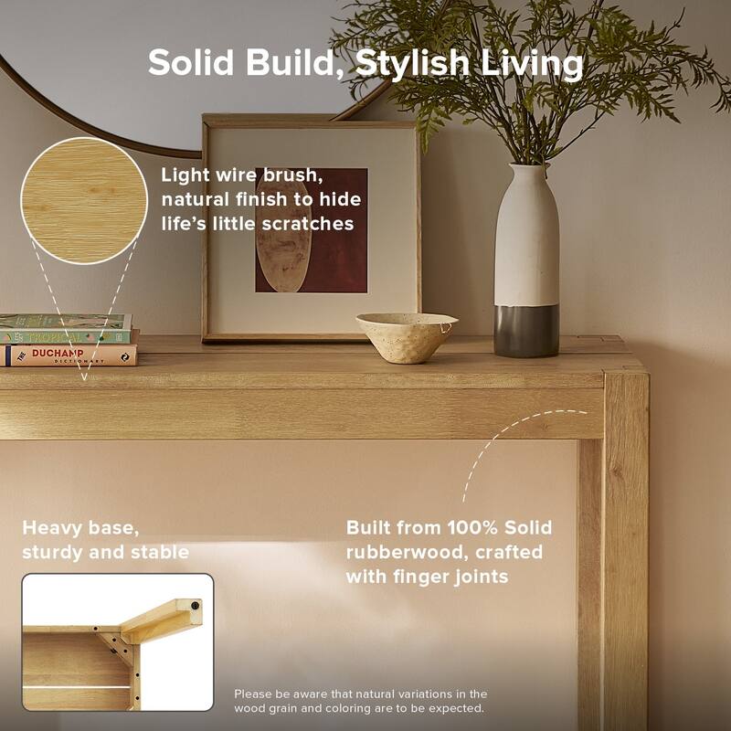 Mopio Logan 45" Solid Wood Console Table, Entryway Table, Sofa Table behind the Couch, Farmhouse Console Table for Living Room