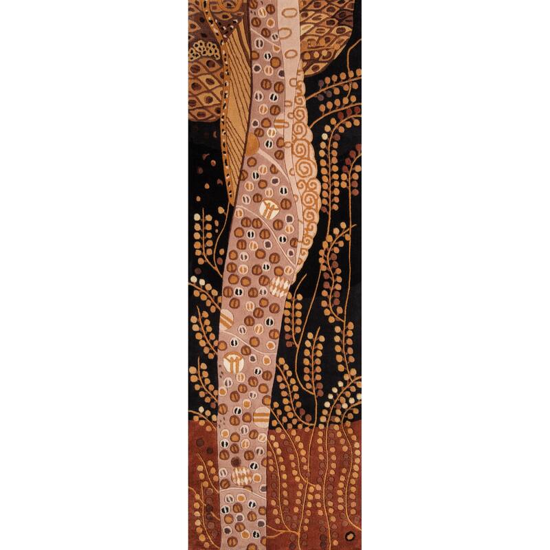 Momeni New Wave Hand Tufted New Zealand Wool Contemporary Abstract Area Rug - 2' 6" x 8' - Black - Runner