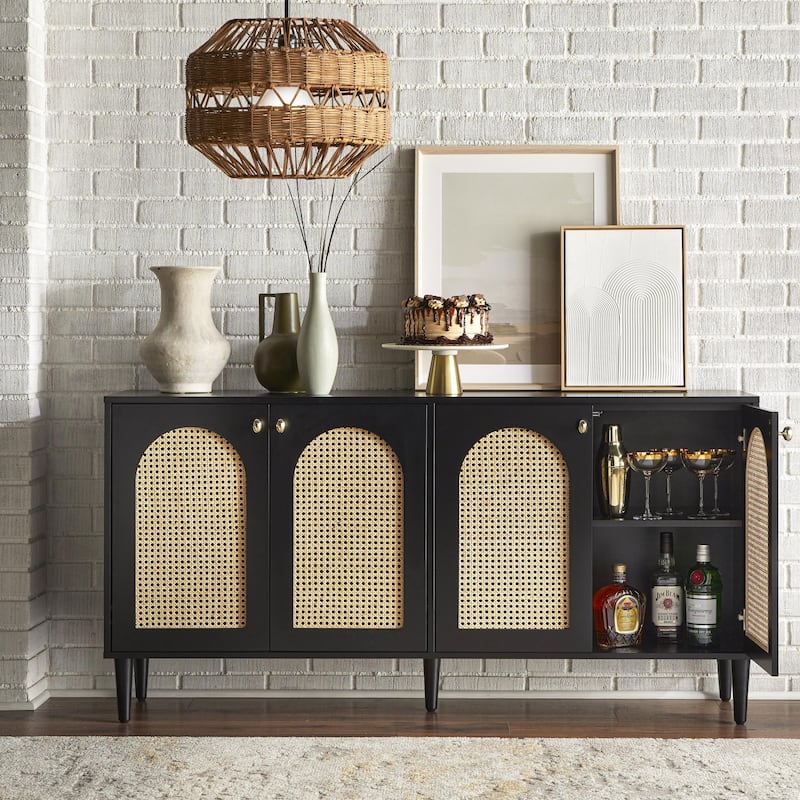 Lifestorey Montello 4-Door Sideboard with Cane