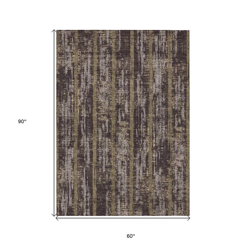 HomeRoots Striped Transitional Rectangle Outdoor Rug