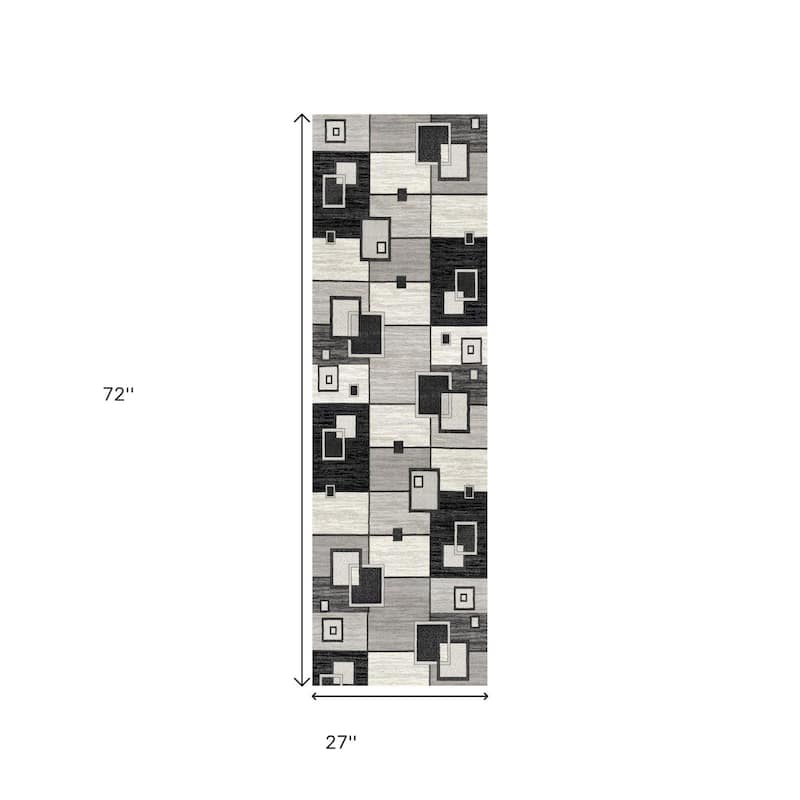 HomeRoots Geometric Modern Runner Area Rug