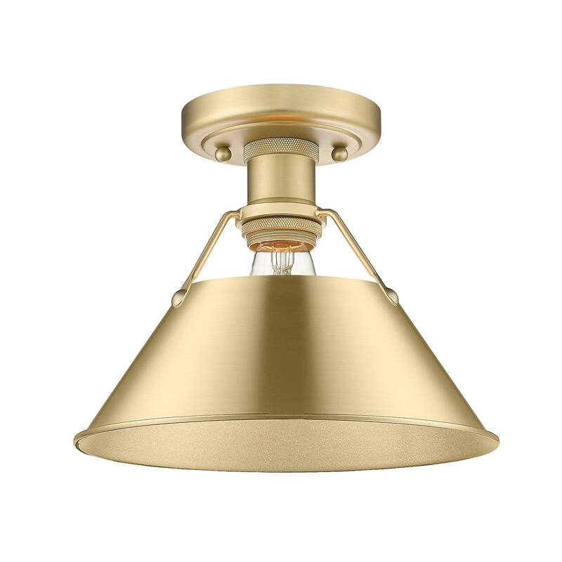 Yep by Golden Lighting Orwell 1-light Flush Mount in Brushed Champagne Brass - Gold