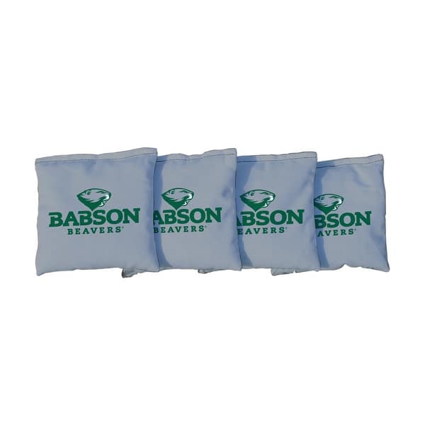 slide 2 of 3, Babson Beavers Gray Cornhole Bags All-Weather Resin Filled
