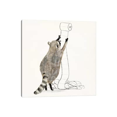 iCanvas "Rascally Raccoon IV" by Victoria Barnes Canvas Print