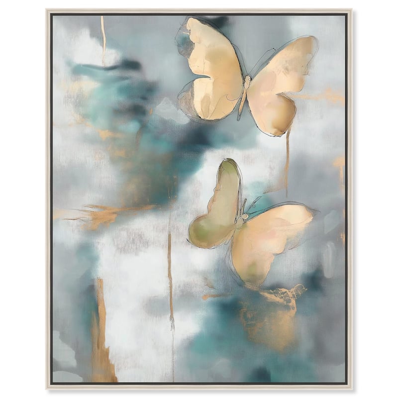 Butterflies Dream I Canvas by Art Remedy - 30" x 36" - Silver