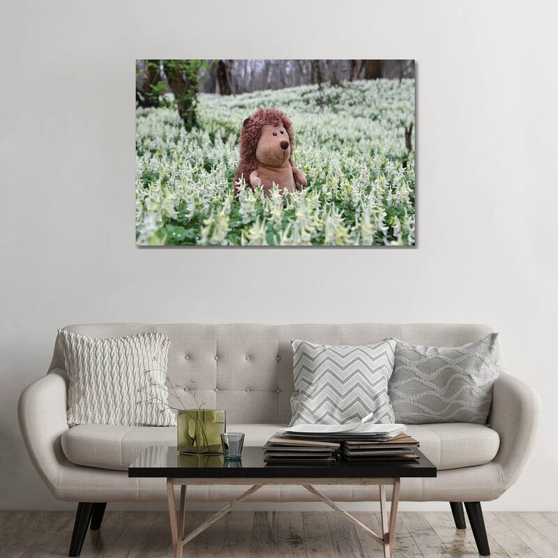 iCanvas "Hedgehog In A Blooming Meadow II" by Mike Kiev Canvas Print - 32x48x1.5