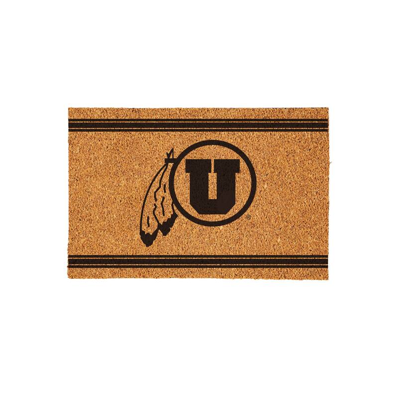 University of Utah Monochrome Indoor/Outdoor Coir Door Mat
