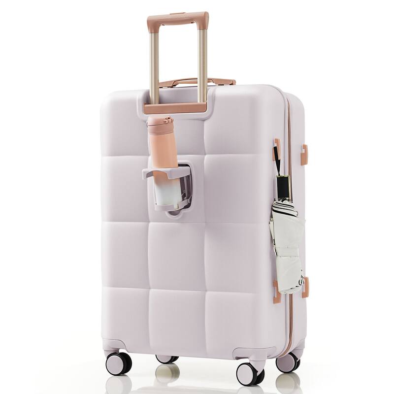 3-Piece, Modern Luggage Sets Hard Shell Luggage with Cup Holder and Spinner Wheels, for Boarding Travel