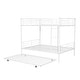 preview thumbnail 4 of 13, Full Over Full Metal Bunk Bed with Trundle, White