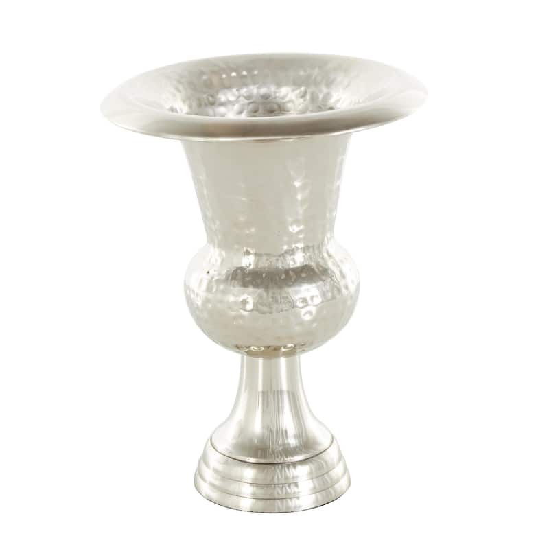 Aluminum Metal Goblet Inspired Hammered Decorative Vase - Gold or Silver - Roche River Decor