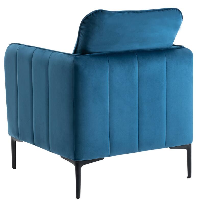 Nora Modern Velvet Accent Chair for Bedroom with Metal Legs