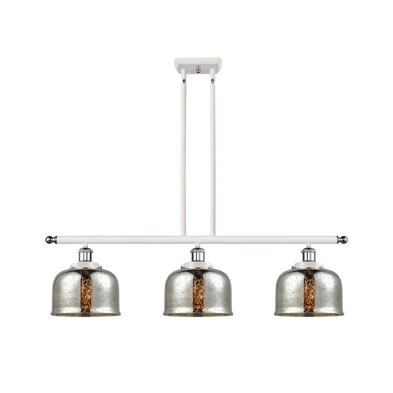Innovations Lighting 916-3I-11-36 Bell Linear Bell 3 Light 36" Wide - White and Polished Chrome / Silver Plated Mercury