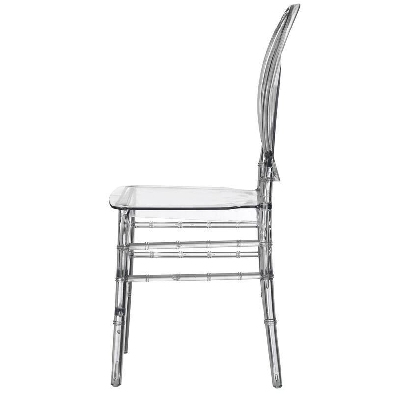 Modern Acrylic Crystal Ice Chair, Florence Dining Chair, Stackable Transparent Seating for Events and Weddings
