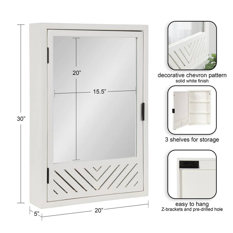 Kate and Laurel Mezzeta Bathroom Cabinet with Mirror