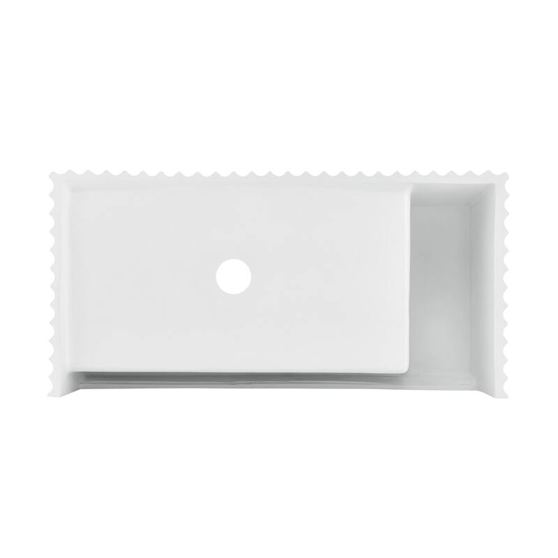 Delice Rectangle 24" Wall-Mount Bathroom Sink in Matte White