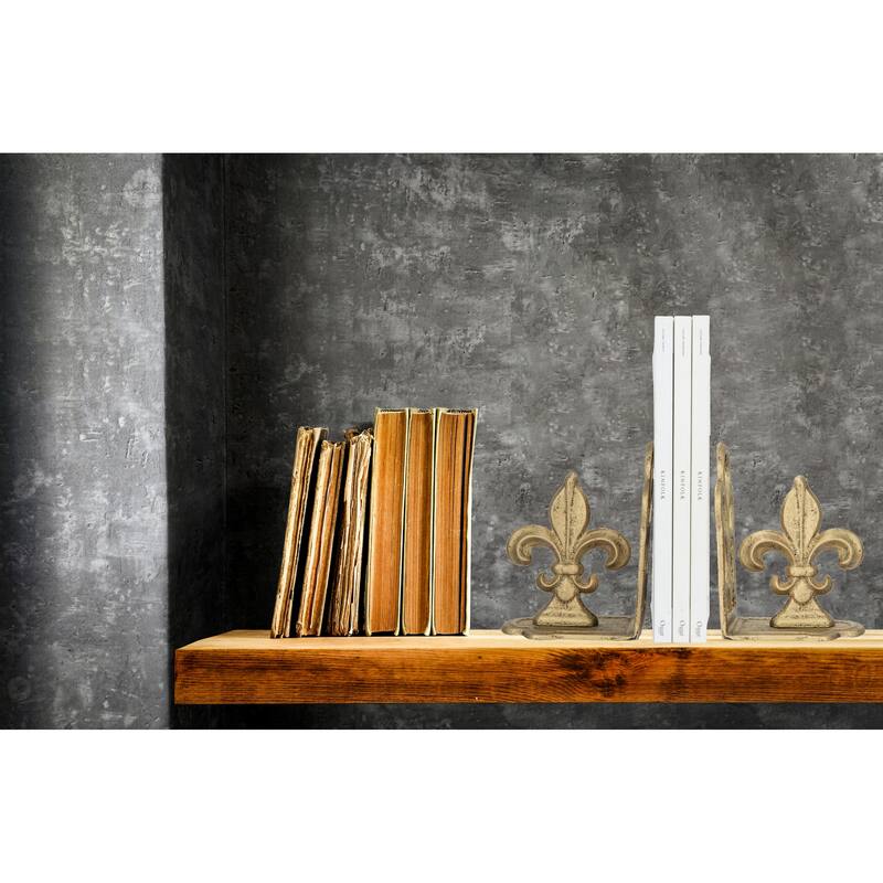 Decorative Fleur de Lis Bookends, Set of 2