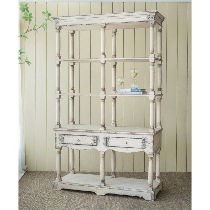 Country Wood Bookcase Display Storage Shelf