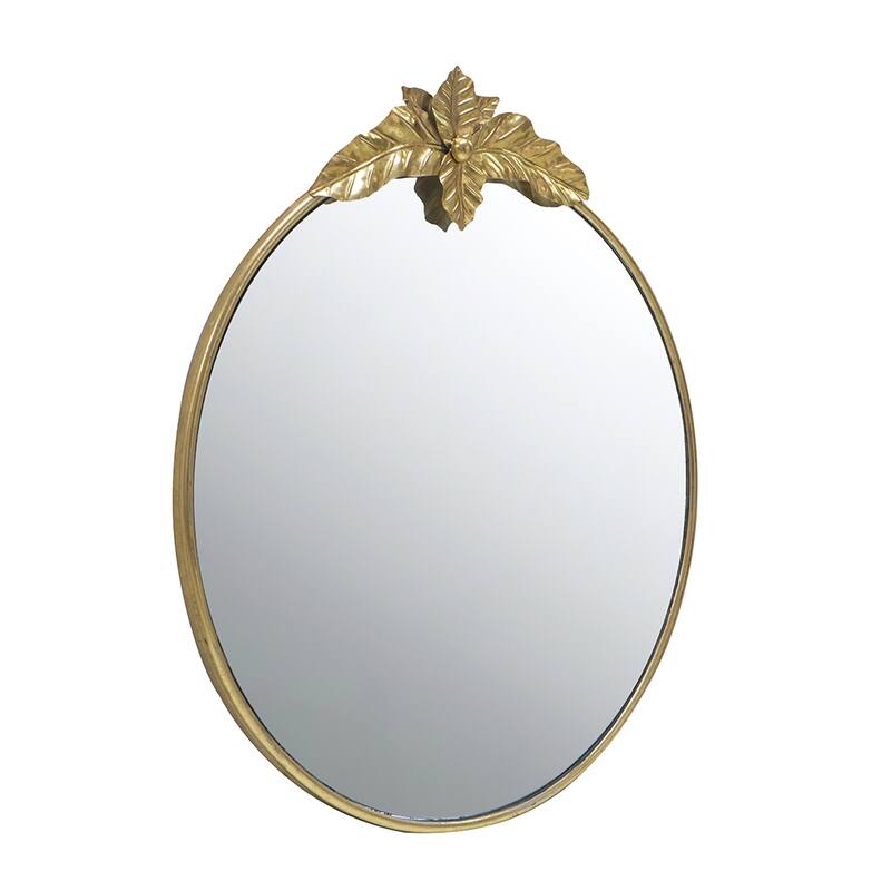 Large Round Wall Mirror with Gold Metal Frame