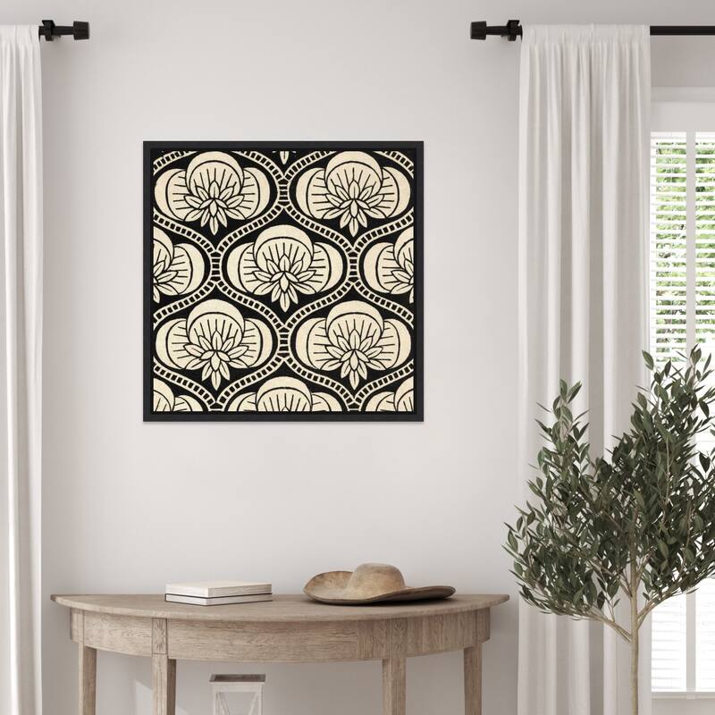 Ornamental Tile Motif No. 1 by Vision Studio (22 x 22 in.), Framed Canvas Wall Art Print