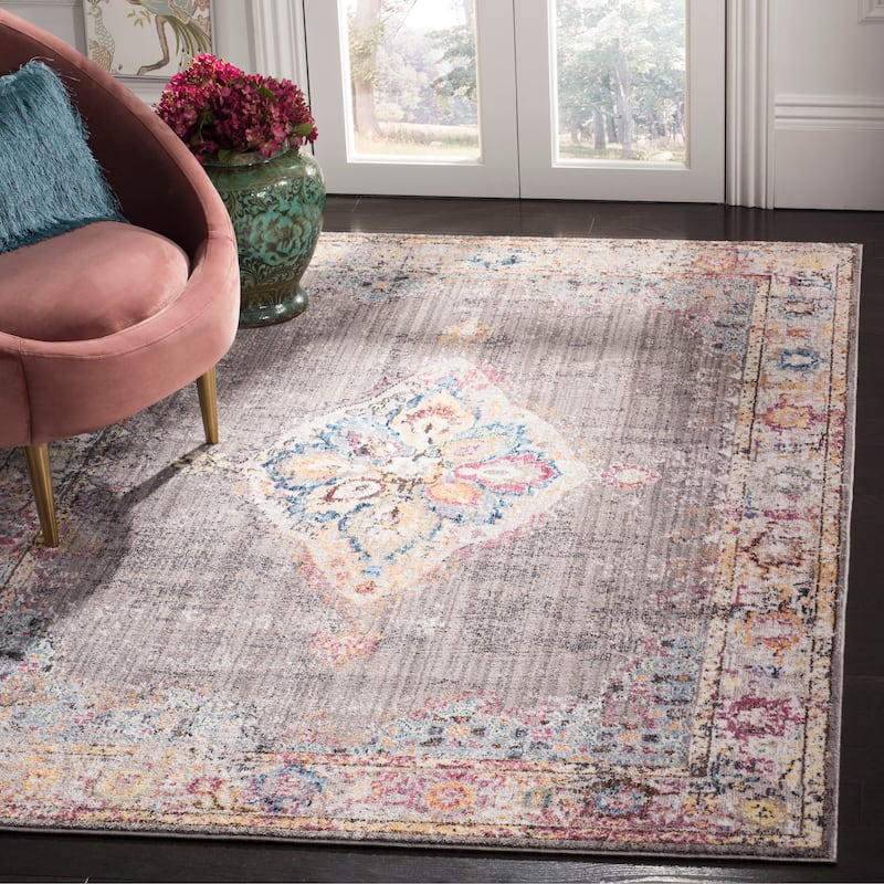 SAFAVIEH Bristol Tova Vintage Boho Boho Oriental Polyester Rug - 3' x 5' - Light Grey/Cream