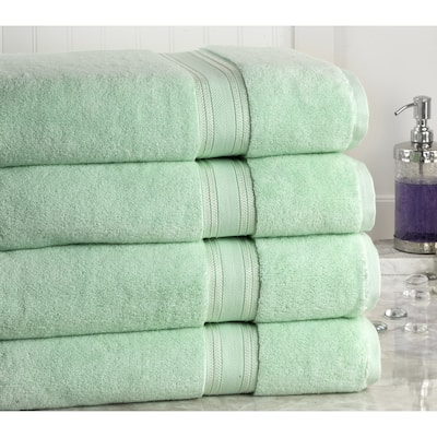 Luxury Cotton Zero Twist Bath Towel Collection, 4 Bath Towels