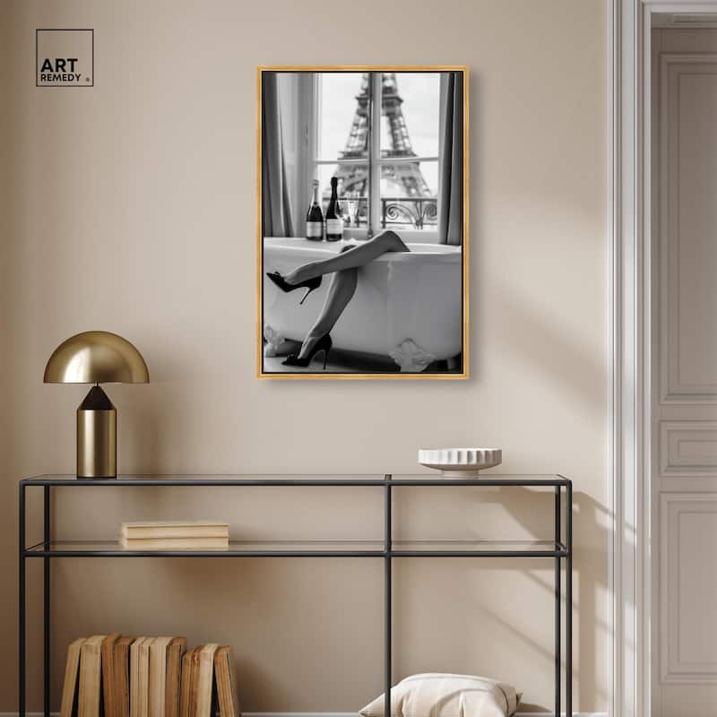 Bathtub Sit Back Glam Canvas by Art Remedy