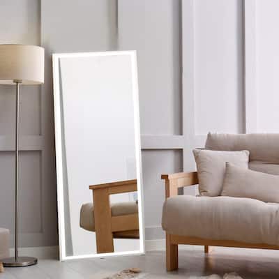 Pax Full-length Rectangular Frameless Anti-Fog Aluminum Front-lit Tri-color LED Freestand/Hang Mirror with Smart Touch Control