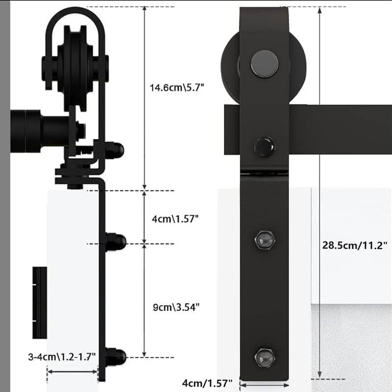 40" Bi-folding Sliding Barn Door Hardware Track Kit for 2 Doors,No Door (Track Length 40" for Double 18" Wide Door)
