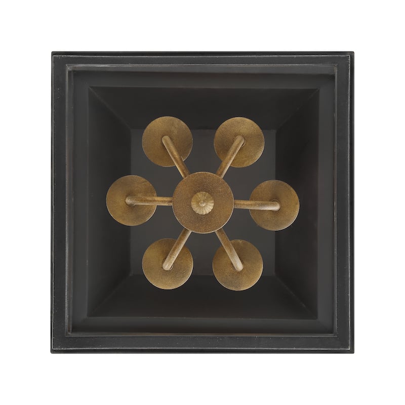 Golden Lighting Christoff 6-light Pendant in Antique Black Iron - Silver