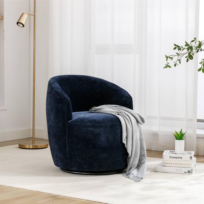 Ouyessir Accent Upholstered Round Velvet 360 Degree Swivel Sofa Chairs