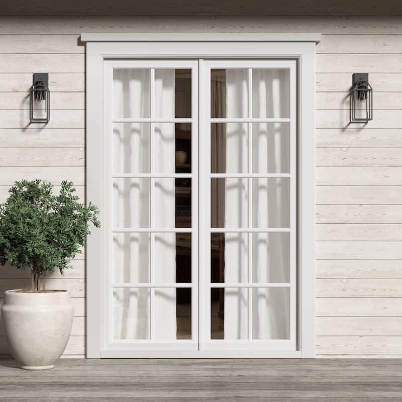 2 PCS Rod Pocket with Back Tab Privacy Curtain Pair White