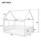 preview thumbnail 3 of 24, Full Wood Size Floor Bed with Frame, Platform Bed with Guardrails,House Roof