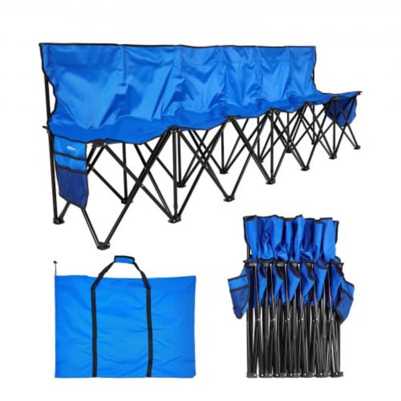 Foldable Team Bench with 600D Oxford Fabric Sturdy Iron Frame for Sports and Outdoor Use