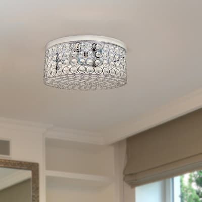 Silver Orchid Bergman 12-inch Elipse Round Flushmount