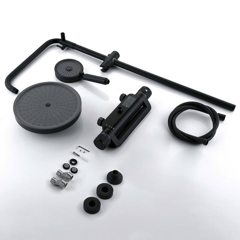 47"H Solid Brass Thermostatic Shower System with Rough-In Valve