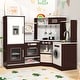 preview thumbnail 1 of 5, Coffee Corner Wooden Pretend Play Kitchen Set for Kids w/Lights & Sounds, Perfect for Toddlers & Multiple Children