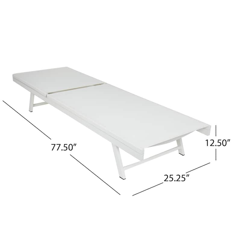 Outdoor aluminum frame mesh chaise lounge chair