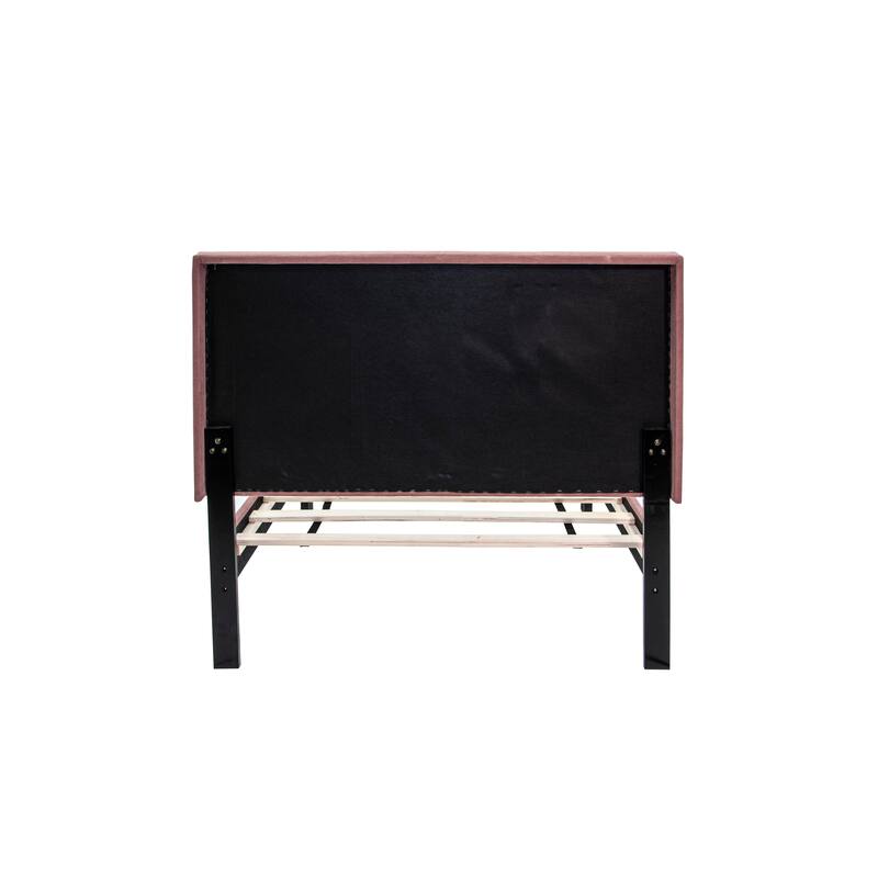 Adjustable Twin Bed with Channel-Tufted Headboard & 12-Slat Support System