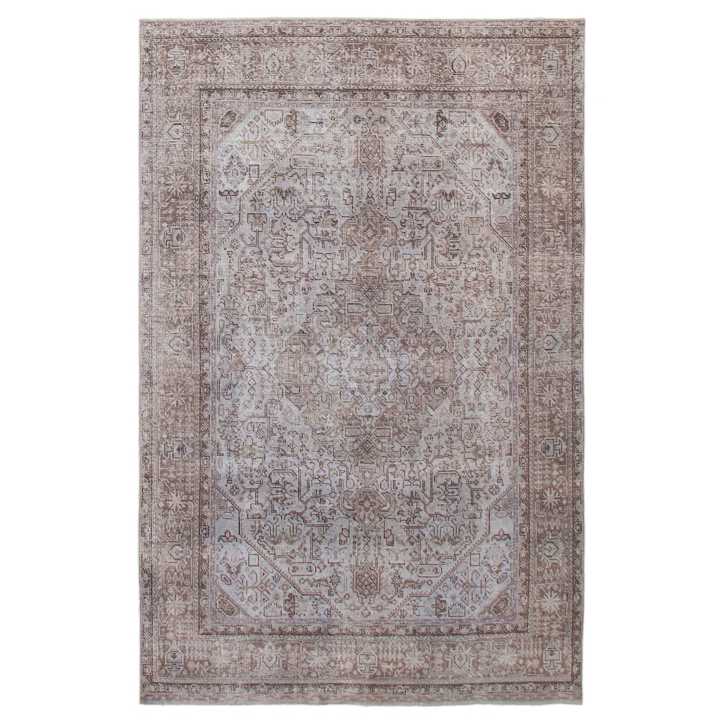 ECARPETGALLERY Hand-knotted Color Transition Grey Wool Rug - 6'3 x 9'5