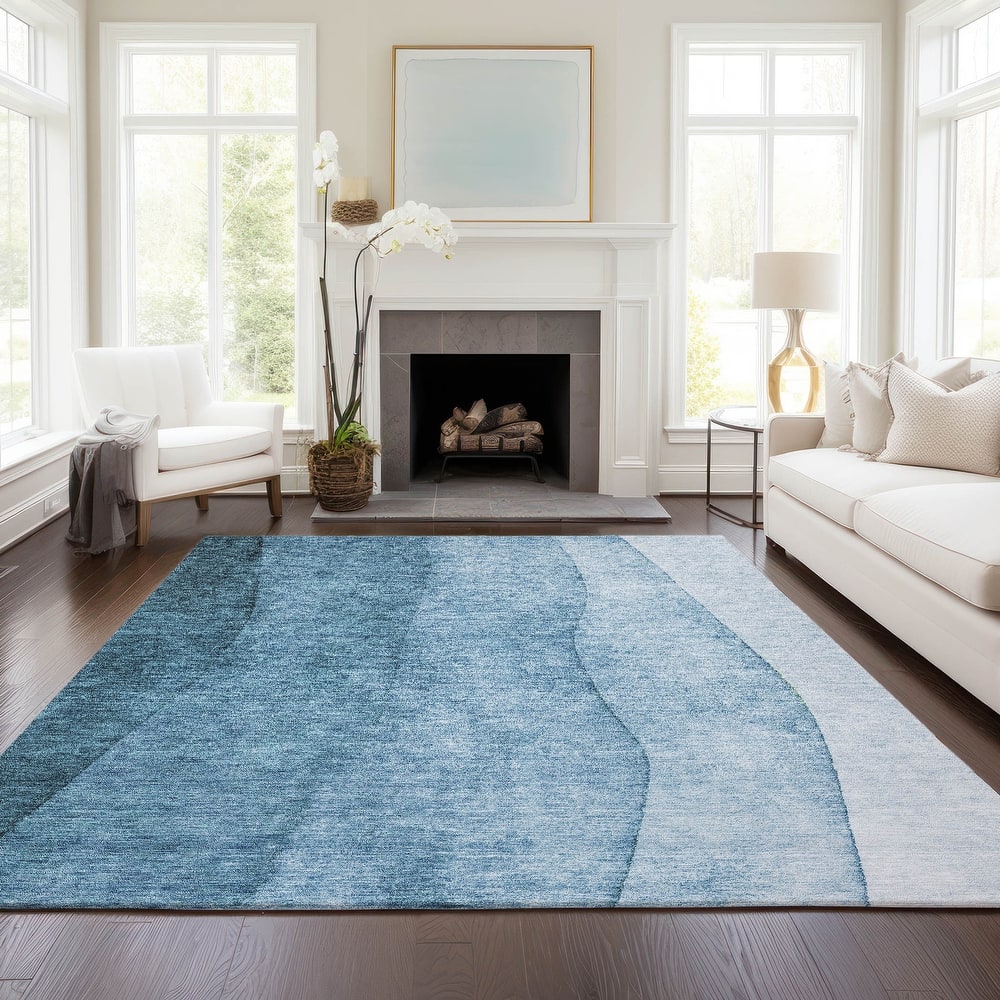 Machine Washable Indoor/ Outdoor Chantille Contemporary Ombre Rug