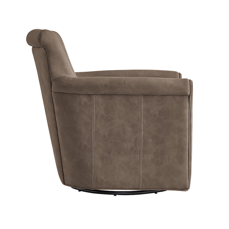 Whitby Faux Leather Swivel Accent Chair